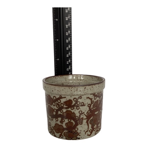 Takahashi Small Tan And Rusty Brown Planter Vase With Drainage Hole Vintage EUC - Picture 16 of 16